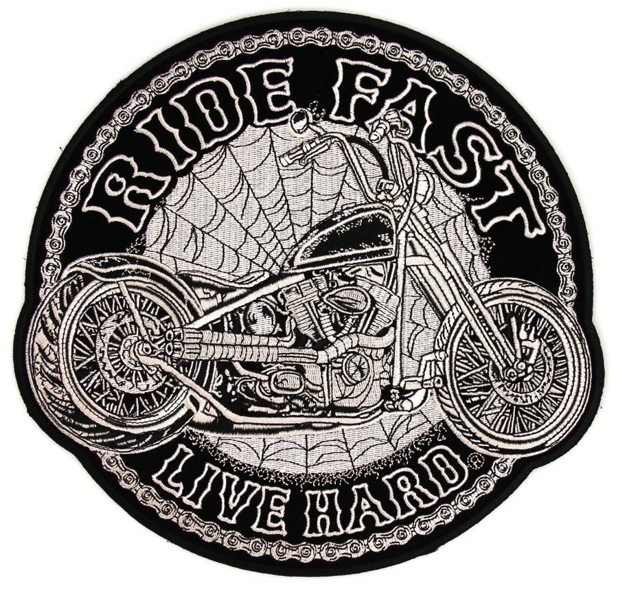 JUMBO RIDE FAST LIVE HARD PATCH JBP76 NEW jacket 9 IN patches BIKER EMBROIDERIED 