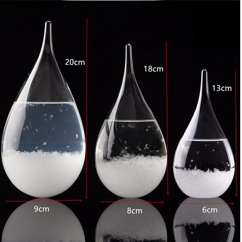 Xmas Weather Forecast Glass Crystal Drop Water Shape Storm Bottle Home Decor Art