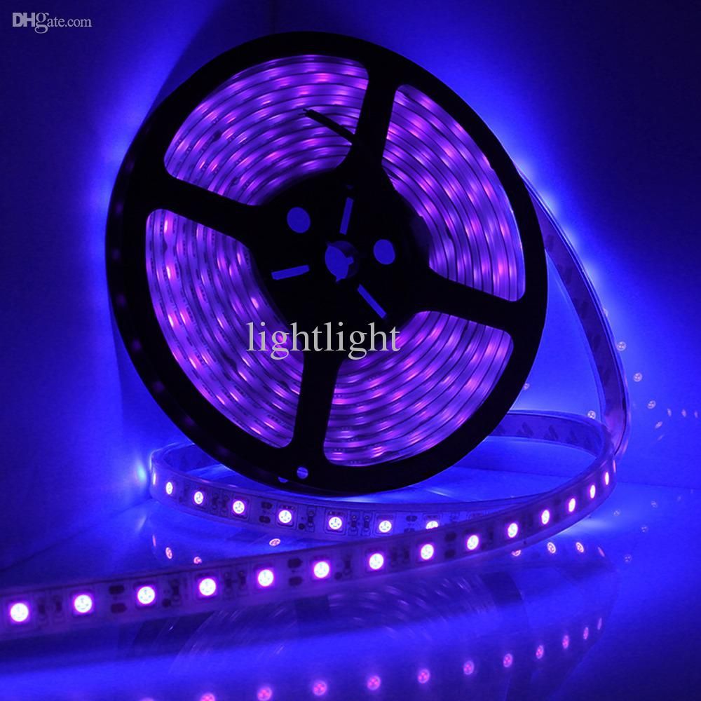5M 5050 UV Ultraviolet LED Blacklight Waterproof Night Fishing Strip Lights Lamp 