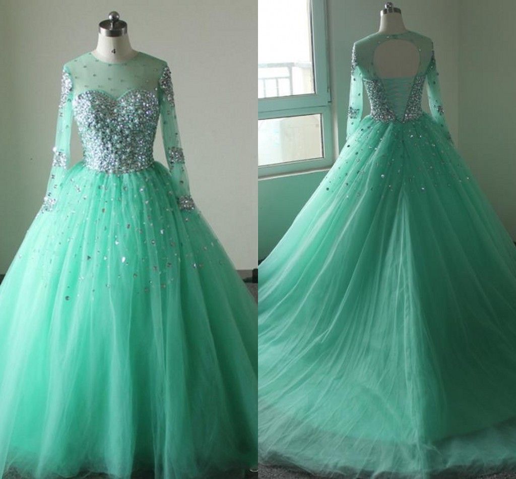 aqua evening gown