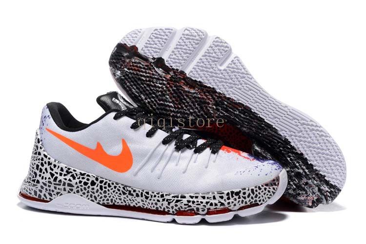 Acquista KD 8 NATALE Scarpe Da Basket BIANCO NERO Cremisi