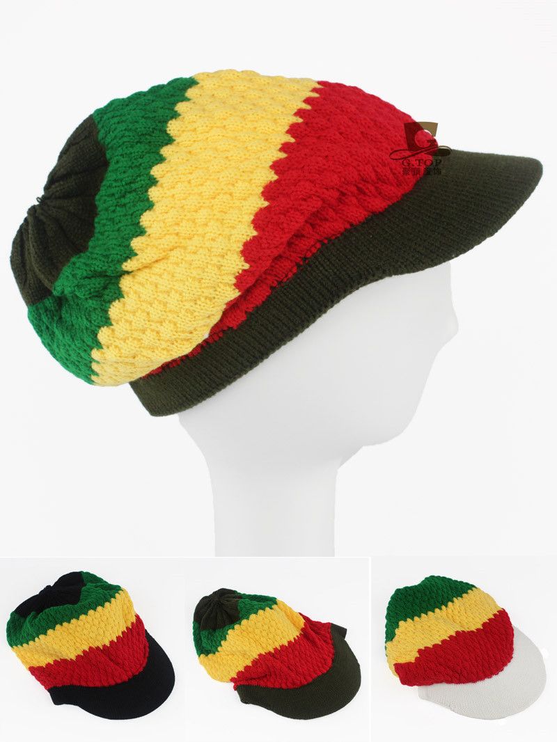 rasta knit hat