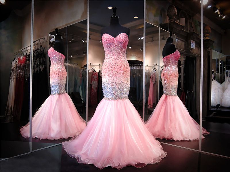 ombre mermaid prom dress