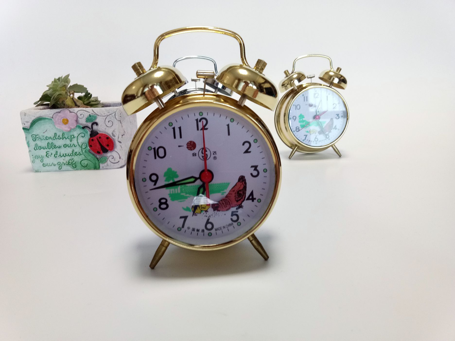 Best Modern Mechanical Alarm Clock Manually Winding Gold Color Good