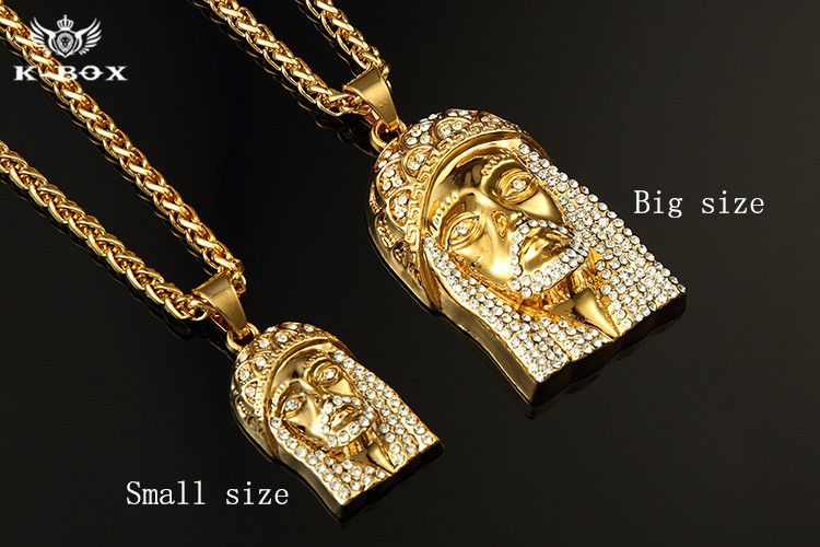 Mens 24K Gold Plated Iced Out Jesus 