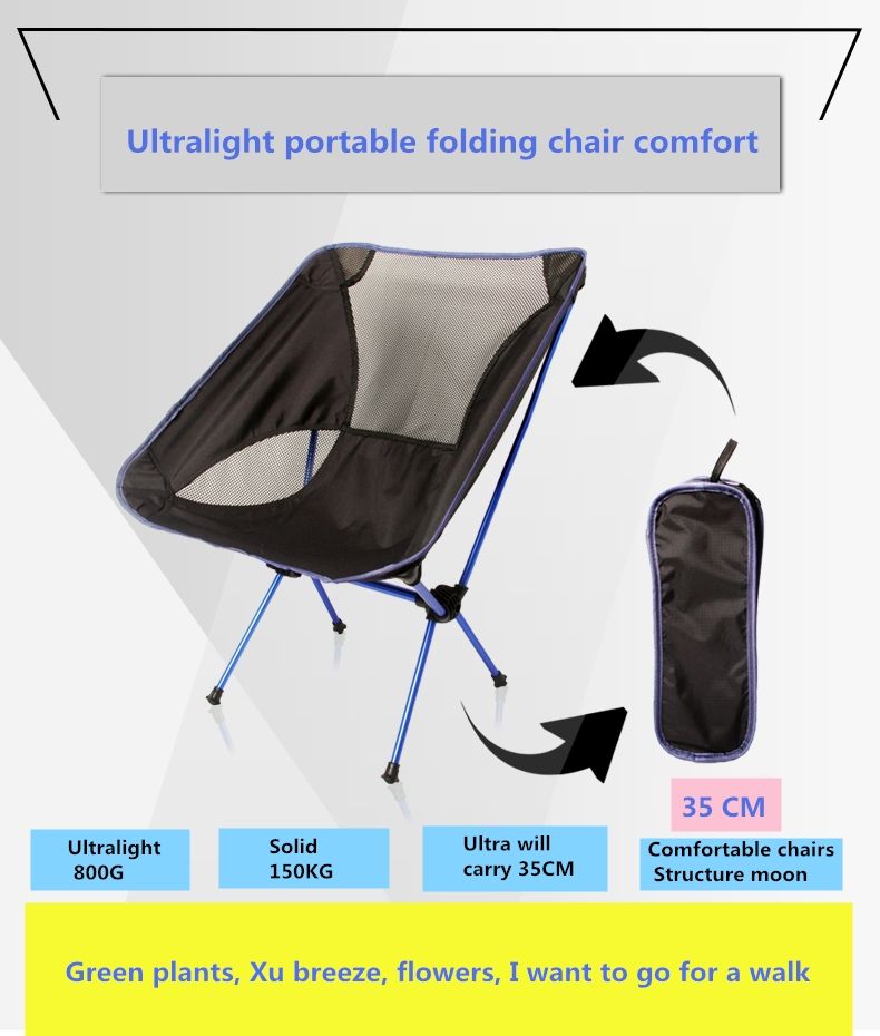 New Arrival Ultra Light Portable Outdoor Folding Chairs Camping