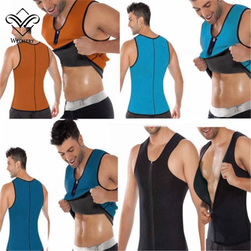 Men/'s Slimming Neoprene Vest Sweat Shirt Body Shaper Waist Trainer Shapewear