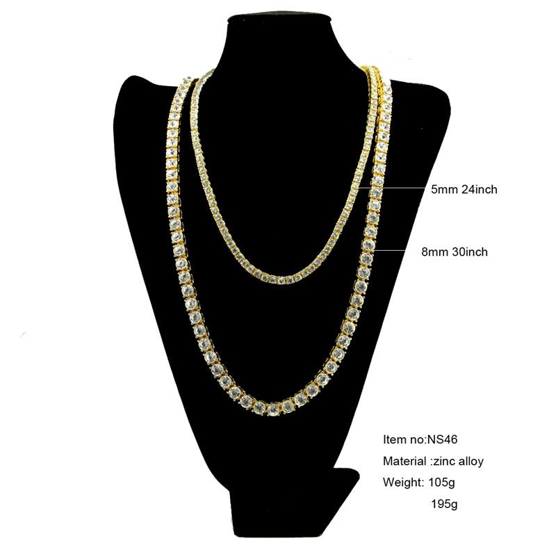 Mens Gold Iced Out Bracelet Chain Set 