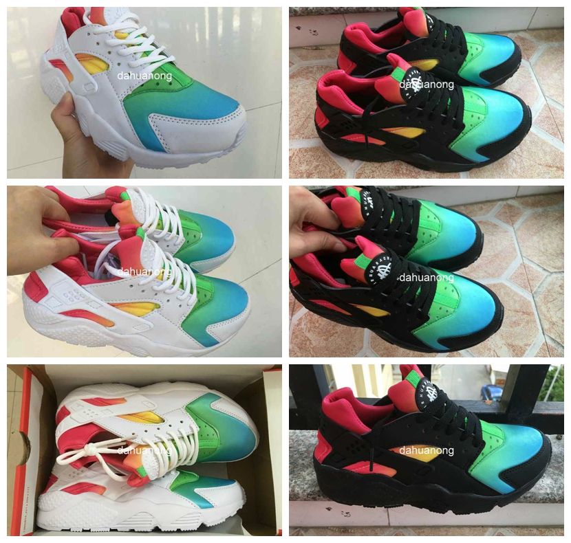 rainbow huaraches black