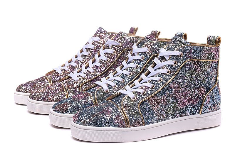sparkly red bottoms sneakers