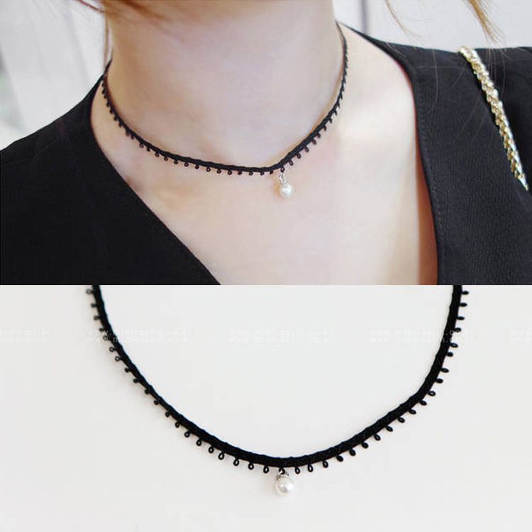 collier ras de cou perle noire collier ras de cou perle noire