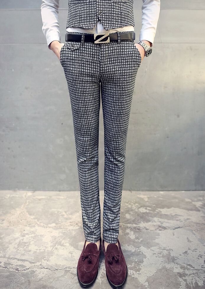 checkered pants mens black and white