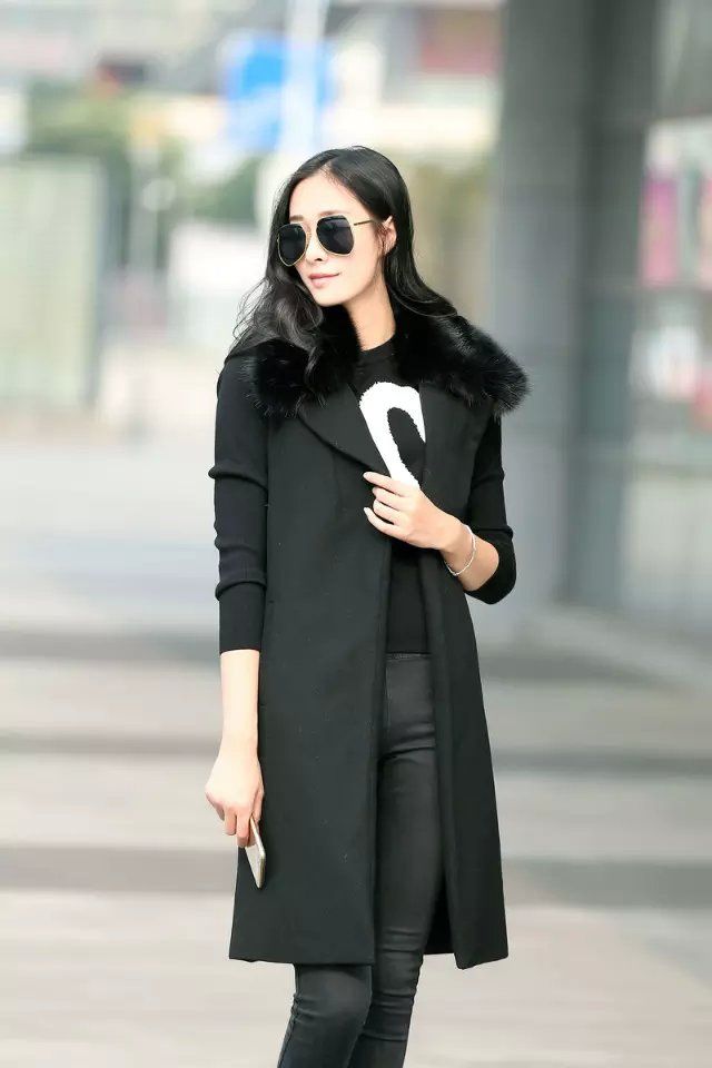 Acheter Les Femmes A Long Gilet Sans Manches Fourrure Noir Manteau Dhiver Col Fourrure Blouson Veste Gilet Femme Chaleco Gilet Sans Manche Femme De 32 5 Du Southm Dhgate Com