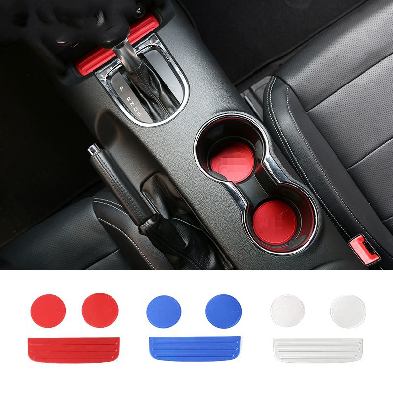 Cup Mat Holder Stickers Decoration Covers Fit For Ford Mustang 2015 2016 Aluminum Alloy Car Interior Accessories Custom Truck Interior Custom Truck