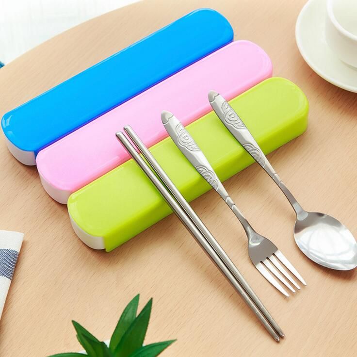 2020 Box Portable Stainless Steel Cutlery Chopstick Spoon Fork