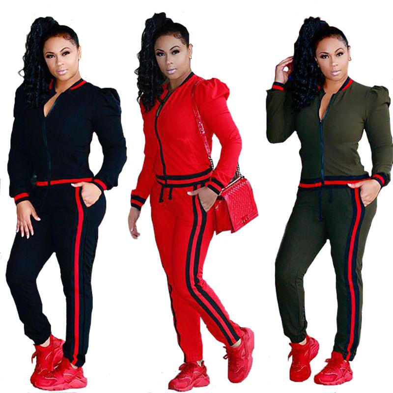 Ropa De Mujer 2019 Chándales De Las Mujeres Del Otoño Paneles Casual Chaqueta Conjunto Conjunto Moda Dos Pantalones Conjuntos Mujer Deportivo Ropa Deportiva De 19,21 | DHgate