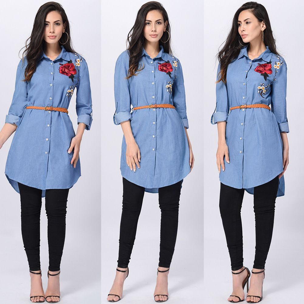 long shirts on jeans