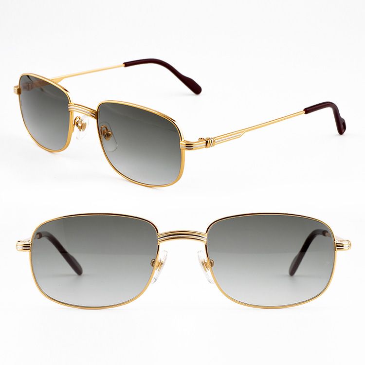 Luxury Gold Frame Business Mens Sunglasses Fashion Brand Designer Metal Full Frame Sunglasses