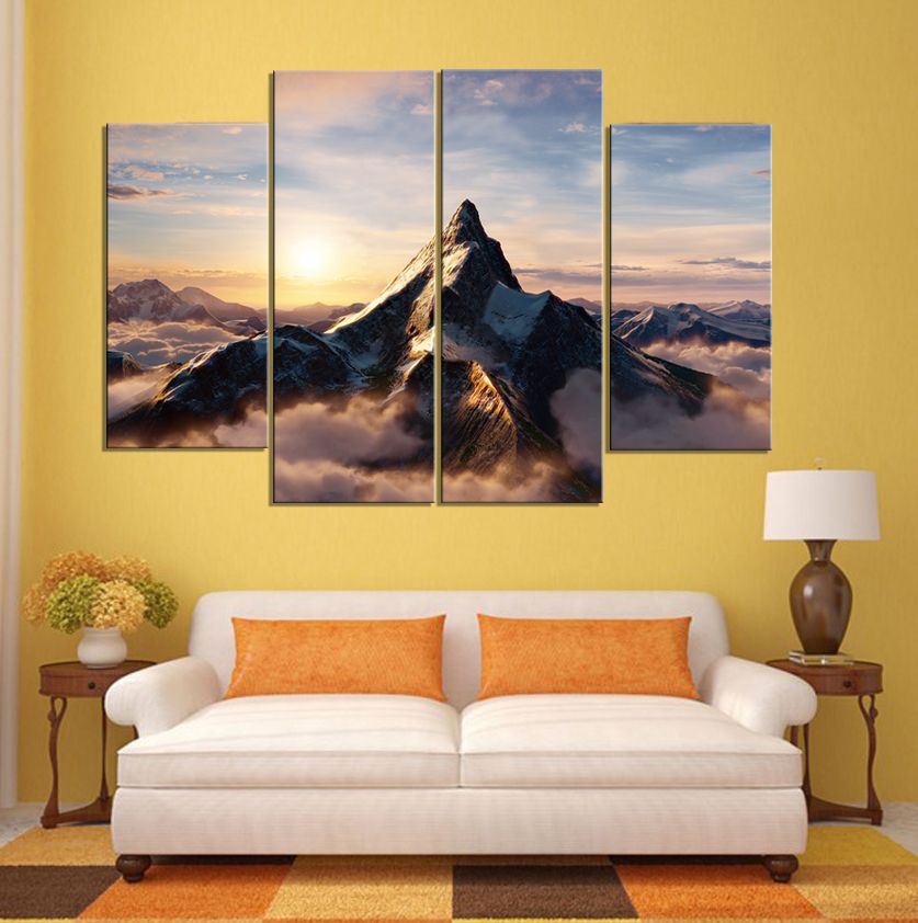 Walesa Mainz Berg in Utah in den Vereinigten Staaten Rahmenlose Gemälde 4 Stück (kein Rahmen) HD Print Painting