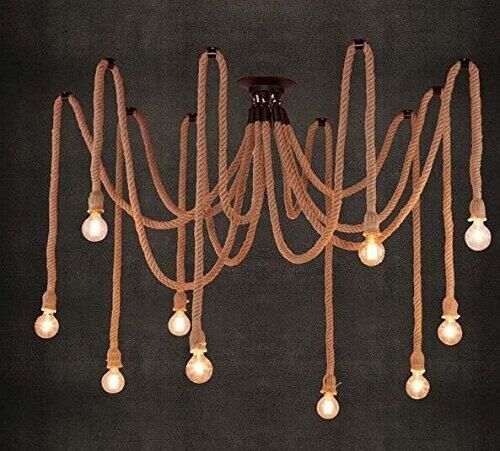 10 E27 Rope Droplight Led Bulbs Vintage Net Spider Chandeliers