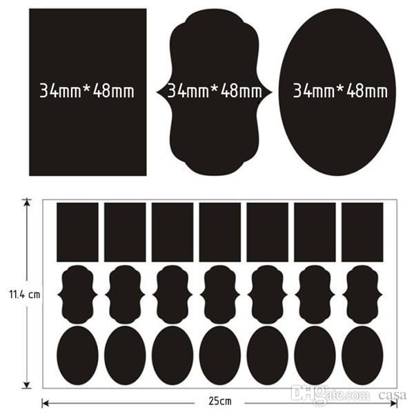 49 x 34 mm colore nero 36 pezzi Etichette adesive per barattoli da cucina 49 x 34 mm colore nero 36 pezzi Etichette adesive per barattoli da cucina