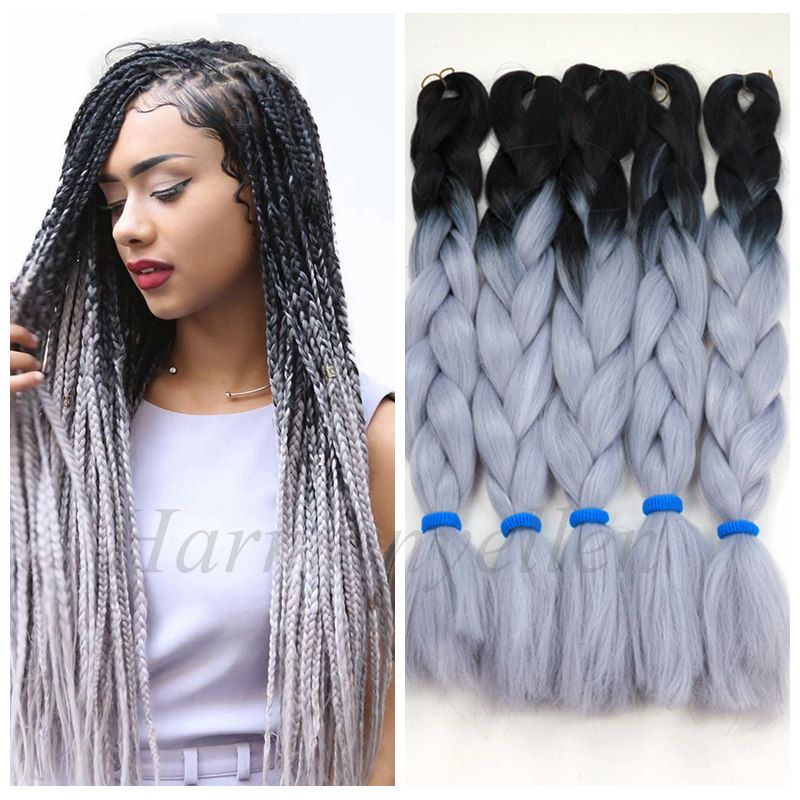 Stock Two Tone Color Synthetic Yaki Braiding Hair 2 Tone Ombre