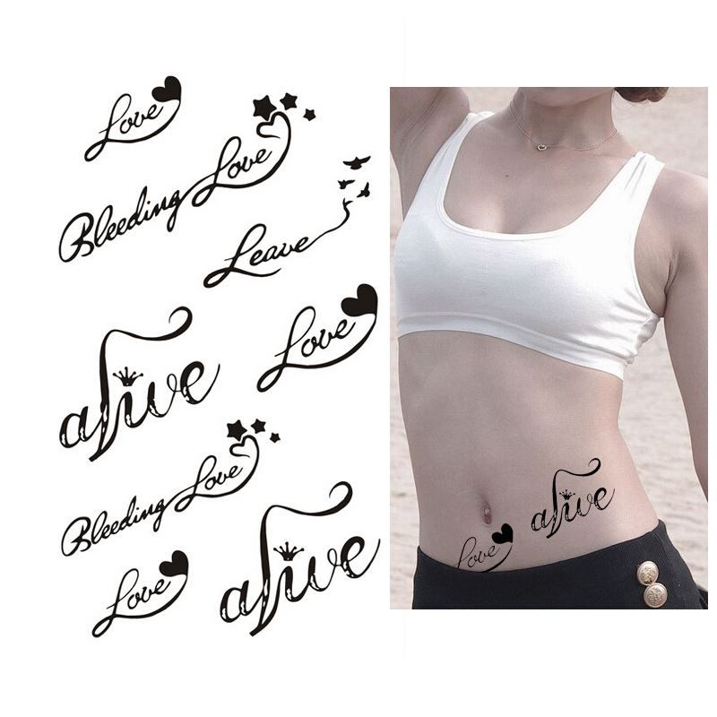3X BLACK LOVE Tattoo Heart Word Temporary Tattoos Sticker Body Art Fake  Tatoong 409  PicClick UK