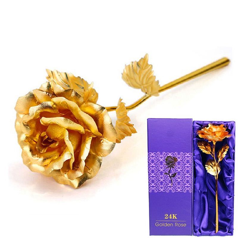 Yeplins Regalos para mujeres para ella 24K Oro Rosa Flores Artificiales amar para siempre 