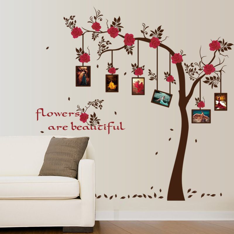 Picture Frame Flowers Tree Wall Stickers Memory Living Room