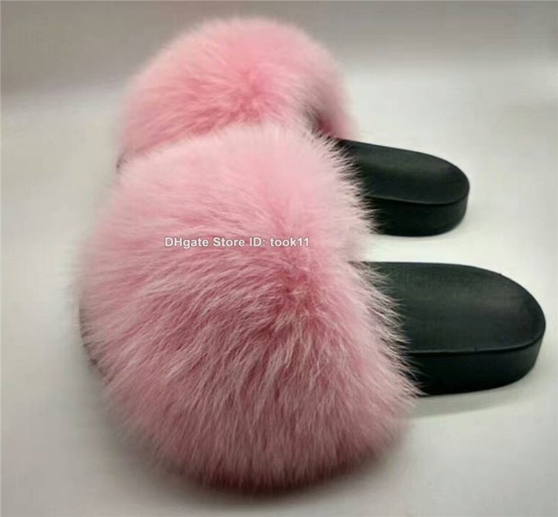 fluffy sandals pink