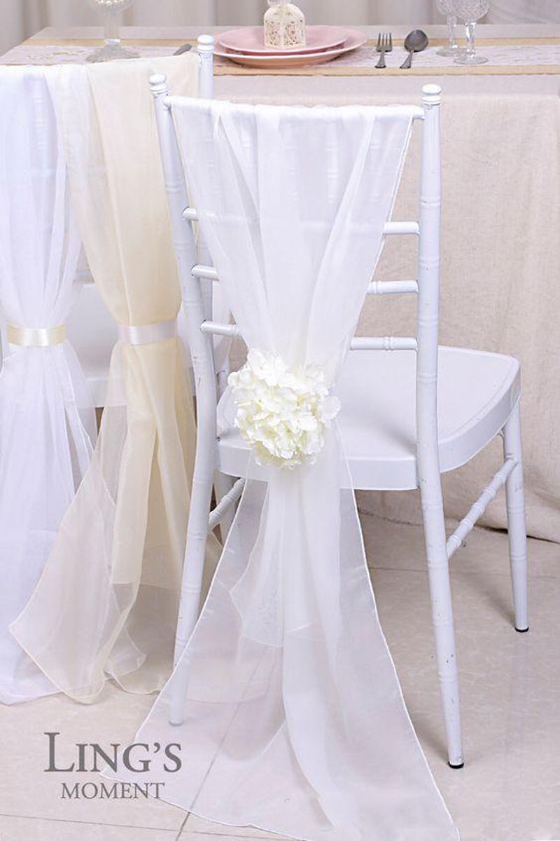 Factory Lovely Ivory New Chiavari Chair Sashes 30d Chiffon 150cm