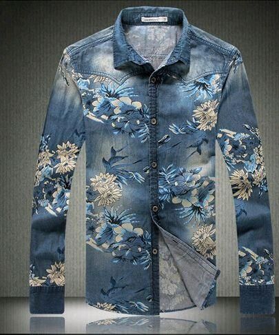 denim and flowers mens shirts