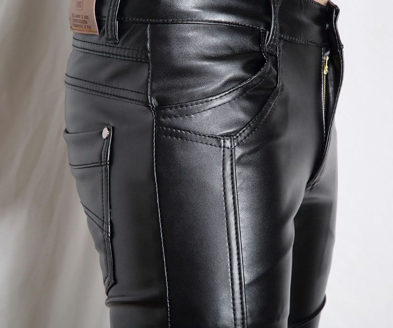 calça de couro masculina