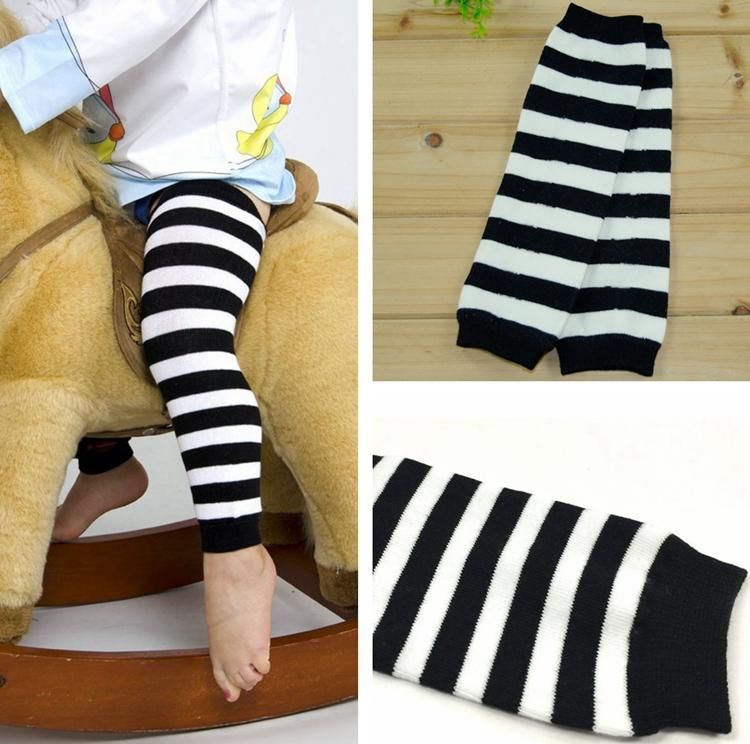 baby black and white striped tights