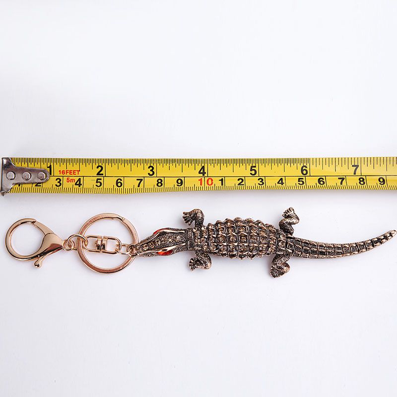 Trendy Rhinestone Crocodile Keychain Keyrings Crocodile Car Key Chain