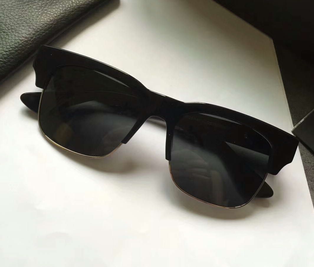 Men Half Frame Black Sunglasses Square Sunglasses Occhiali Da Sole Mens