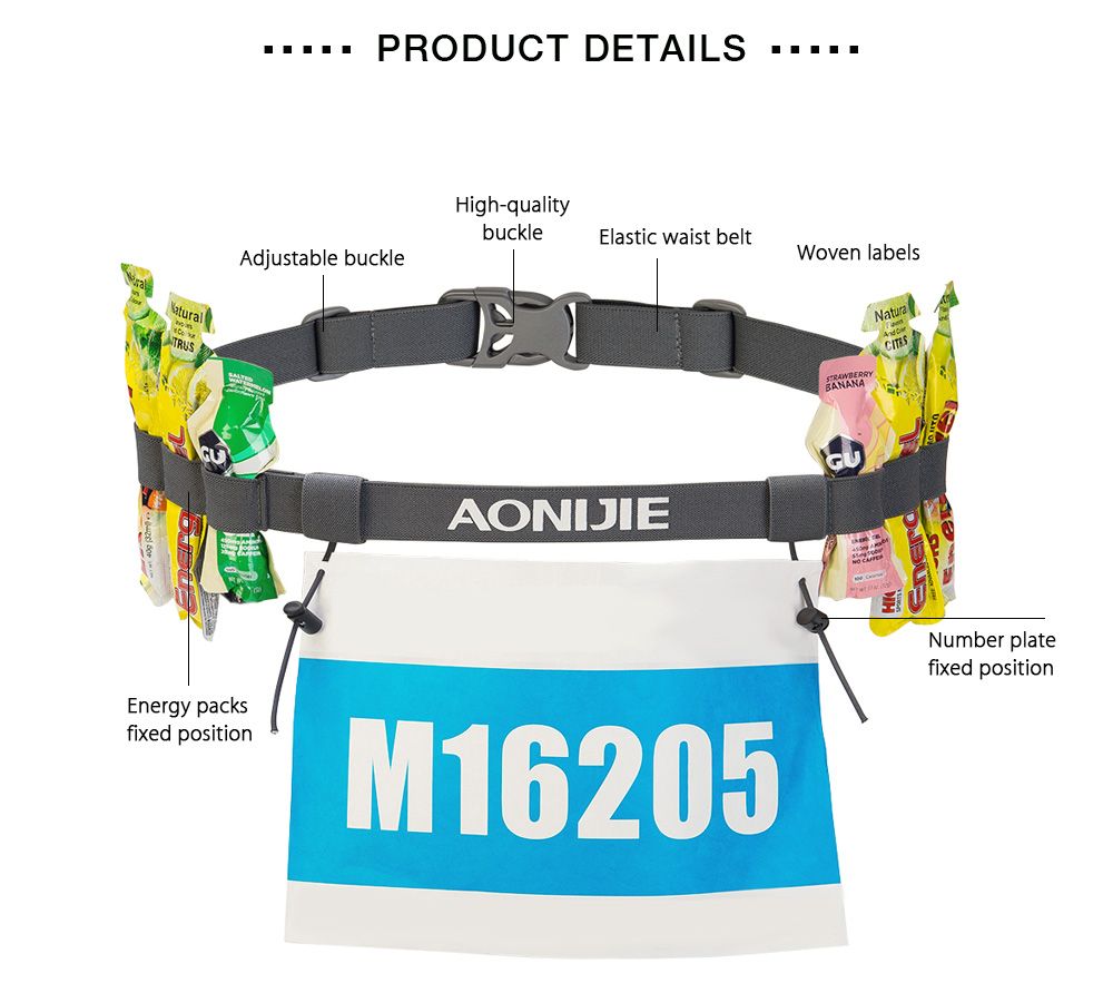 AONIJIE Unisex Outdoor Sports Triathlon Marathon Running Race Number Plate Belt