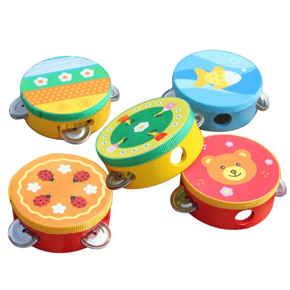 Compre Bebé Infantil De Dibujos Animados De Madera De Dibujos Animados Tambor De Mano Musical Beat Instrumentos Handbells Bebé Juguete Musical A 7,97 € Del Mymother006 | DHgate.Com