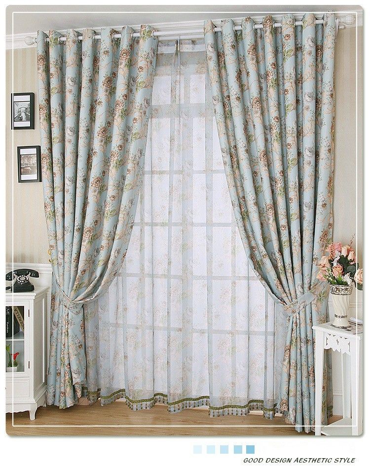 2021 Rustic Window Curtains For Living Room/ Bedroom Floral Blackout Curtain Window Treatment