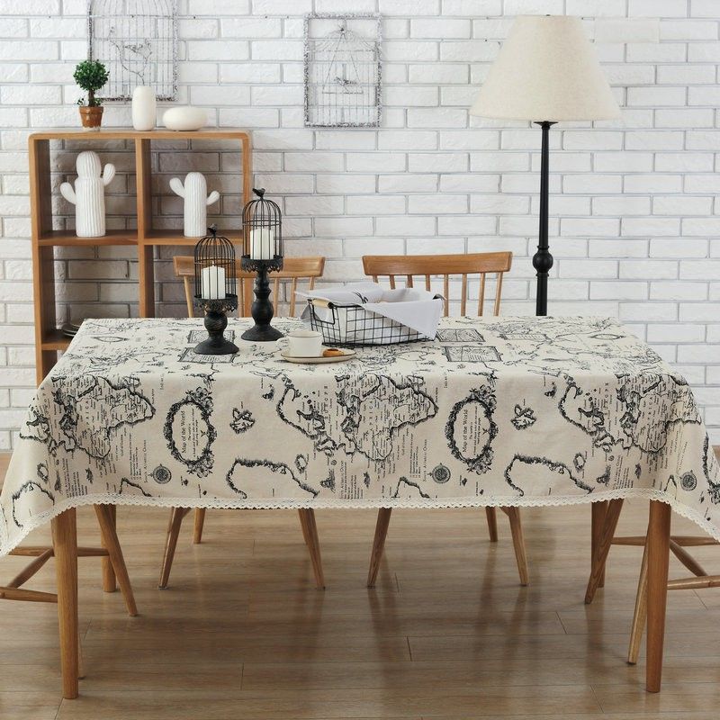grey plaid tablecloth