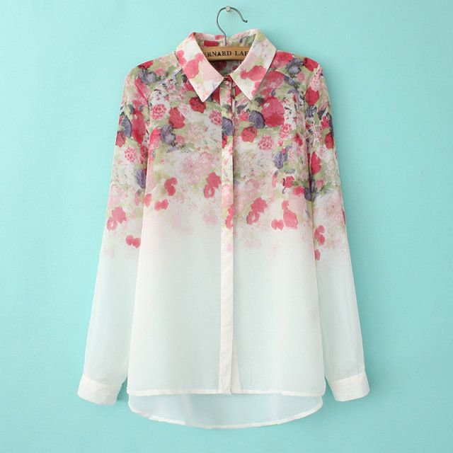 printed chiffon blouse