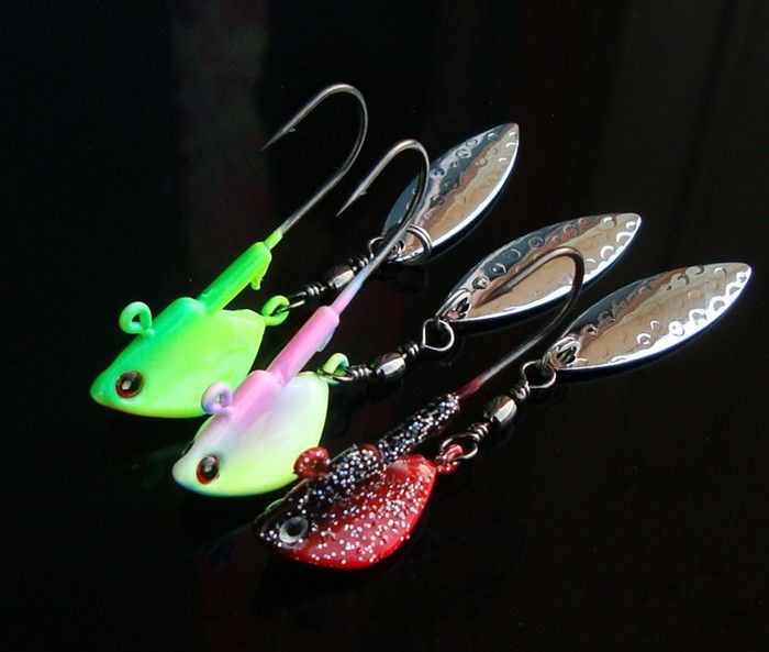 2020 Fishing Lure Fish Head Jig Lures Spinner Bait Jighead Spoon Barbed