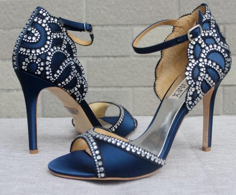 blue evening shoes