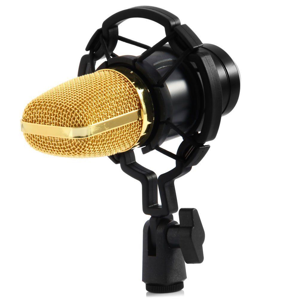 Plateado Profesional BM700 Micrófono de Condensador Micrófono KTV Singing Studio Kit de grabación Negro Walmeck 
