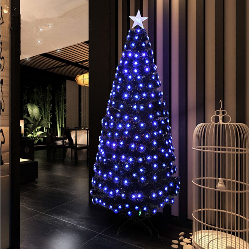 Acquista Pentacolo Blu Nero 1 8 M 180 Cm Albero A Led In Fibra Di Legno Con Albero Di Natale Illuminato Da Luci Natalizie A 345 11 Dal Xiaobin825 Dhgate Com