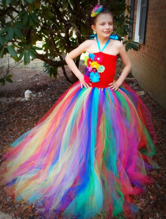 rainbow gown for kids