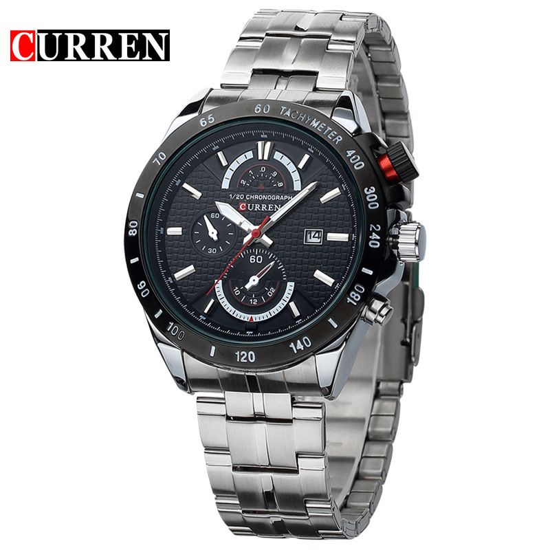 curren stainless steel back water resistant