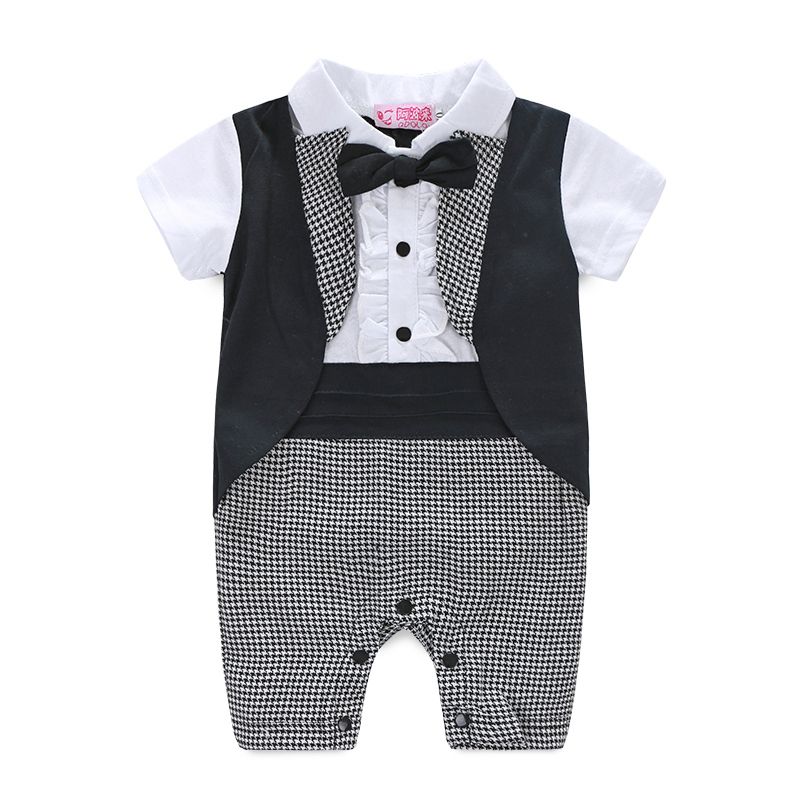 Compra Traje Para Mameluco Del Smoking Del Bebé Muchachos Recién Nacidos  Una Sola Pieza Rompers Bebé De La Ropa Formal Del Bebé Del Mono Del Mono  Bebes Rompe Barato | Entrega Rápida
