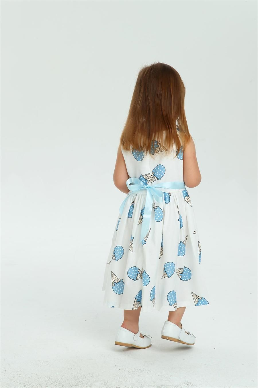 compre 2017 nova chegada vestidos de verão das meninas branco