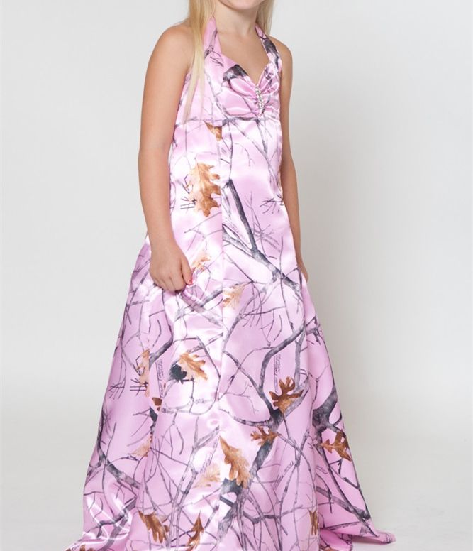 Pink Camo Flower Girl Dresses